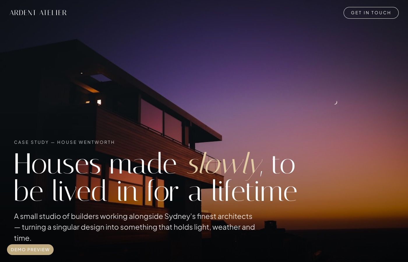 Ardent Atelier website